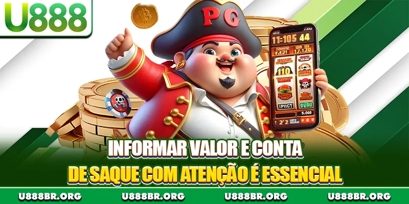 Informar valor e conta de saque com atenção é essencial