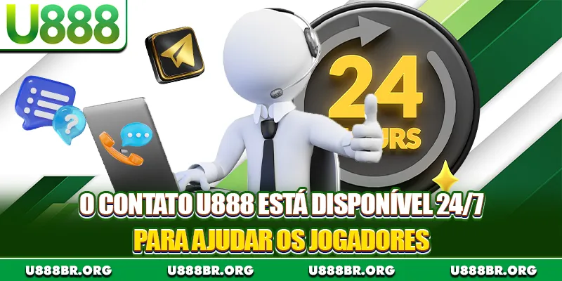 O Contato U888 está disponível 24/7 para ajudar os jogadores